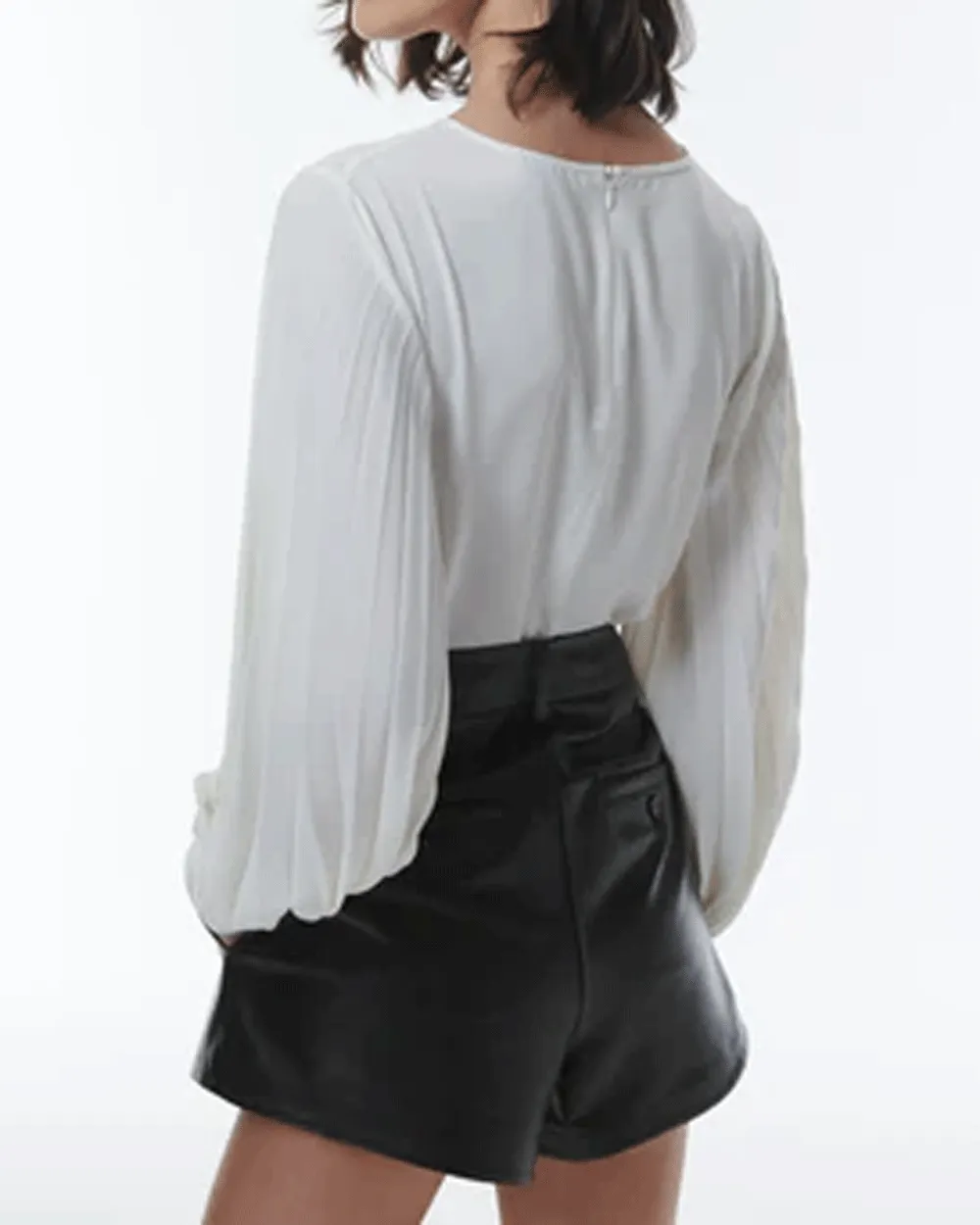 Ivory Idalia Pleated Blouse