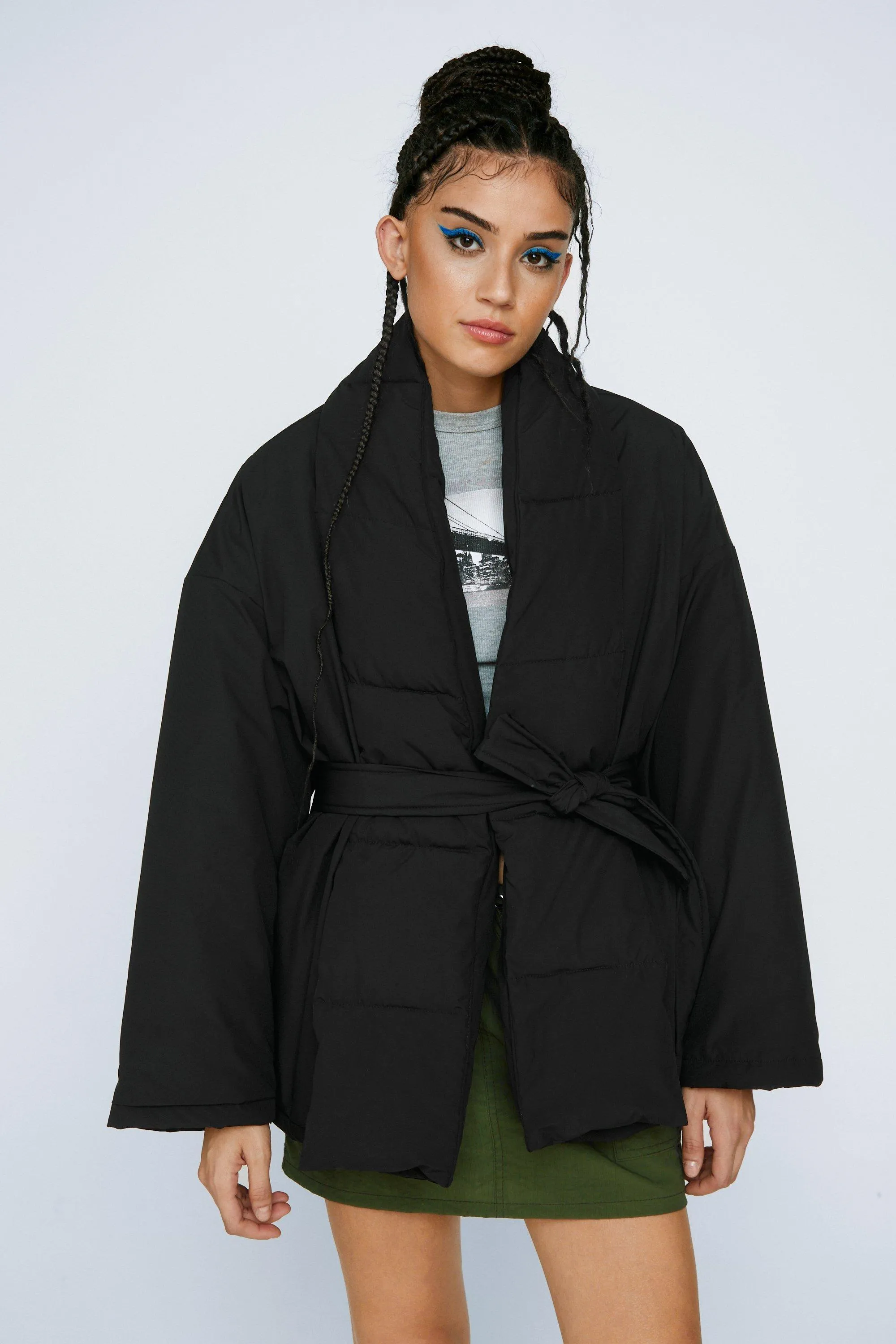 Jackets & Coats | Oversized Padded Belted Long Sleeve Jacket | NastyGal