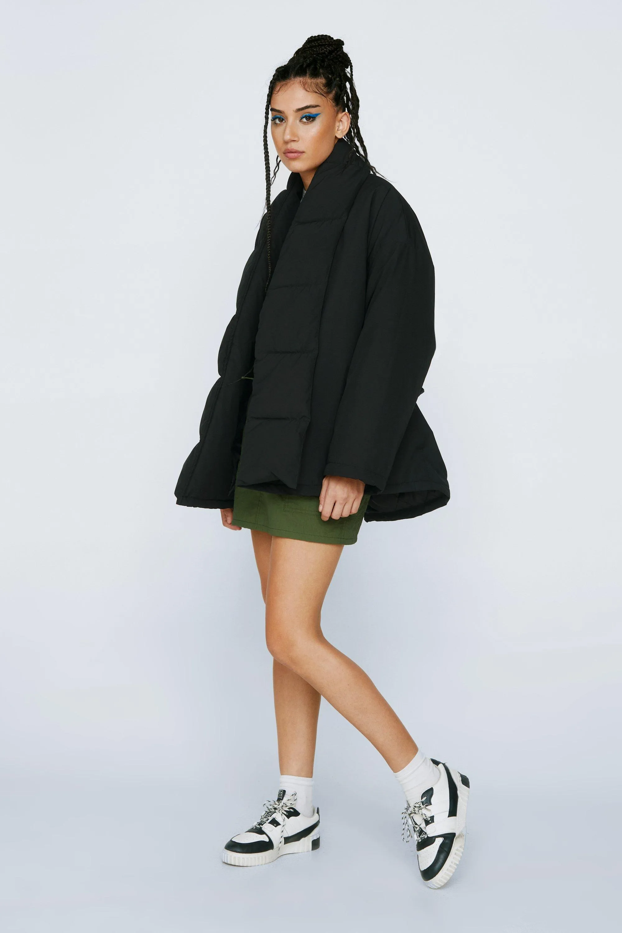 Jackets & Coats | Oversized Padded Belted Long Sleeve Jacket | NastyGal