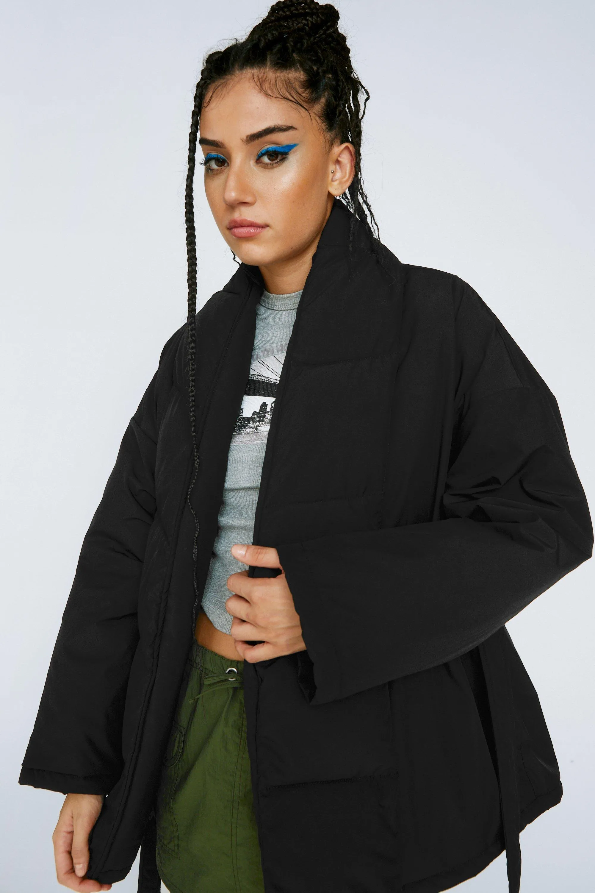 Jackets & Coats | Oversized Padded Belted Long Sleeve Jacket | NastyGal