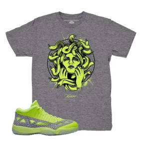 Jordan 11 IE Volt Medusa Grey Shirt