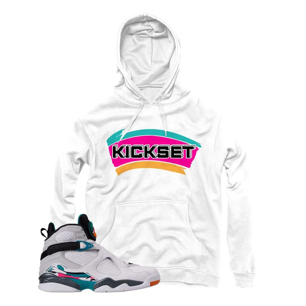 Jordan 8 South Beach Kickset White Hoodie