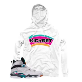 Jordan 8 South Beach Kickset White Hoodie