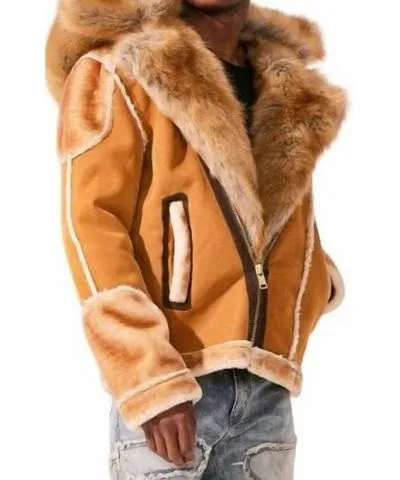 Jordan Craig El Jefe Shearling Moto Jacket In Cognac