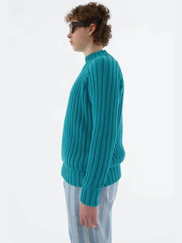 Knit Unisex Raglan Sweater Turquoise Green SS22CKNIRS