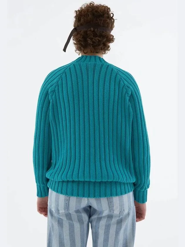 Knit Unisex Raglan Sweater Turquoise Green SS22CKNIRS