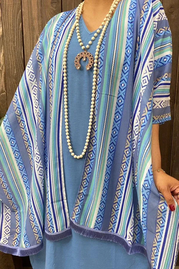 L, XL, 2X, 3X Blue Maxi Dress