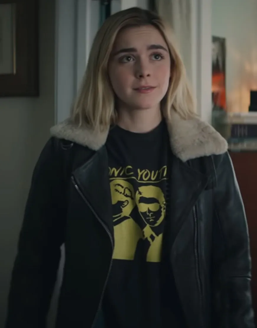 Let It Snow Angie Duke Leather Jacket - Kiernan Shipka Fux Jacket