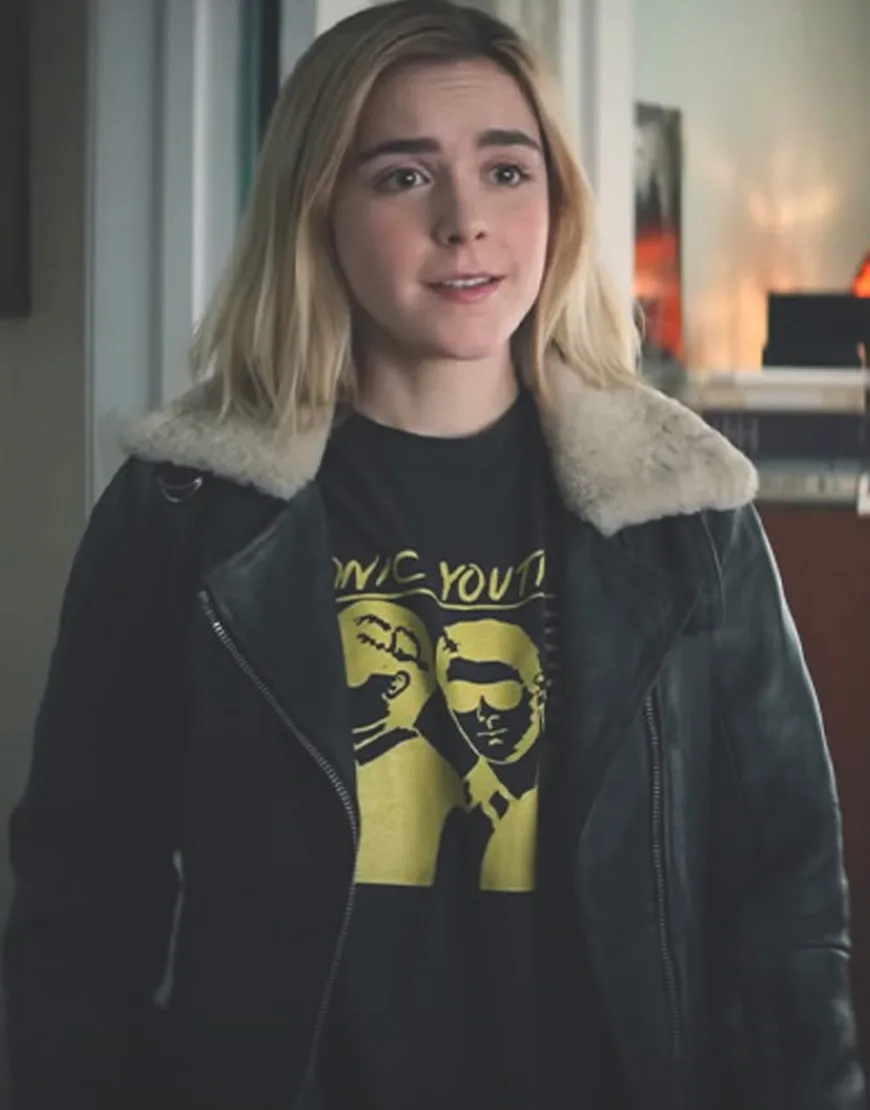 Let It Snow Angie Duke Leather Jacket - Kiernan Shipka Fux Jacket