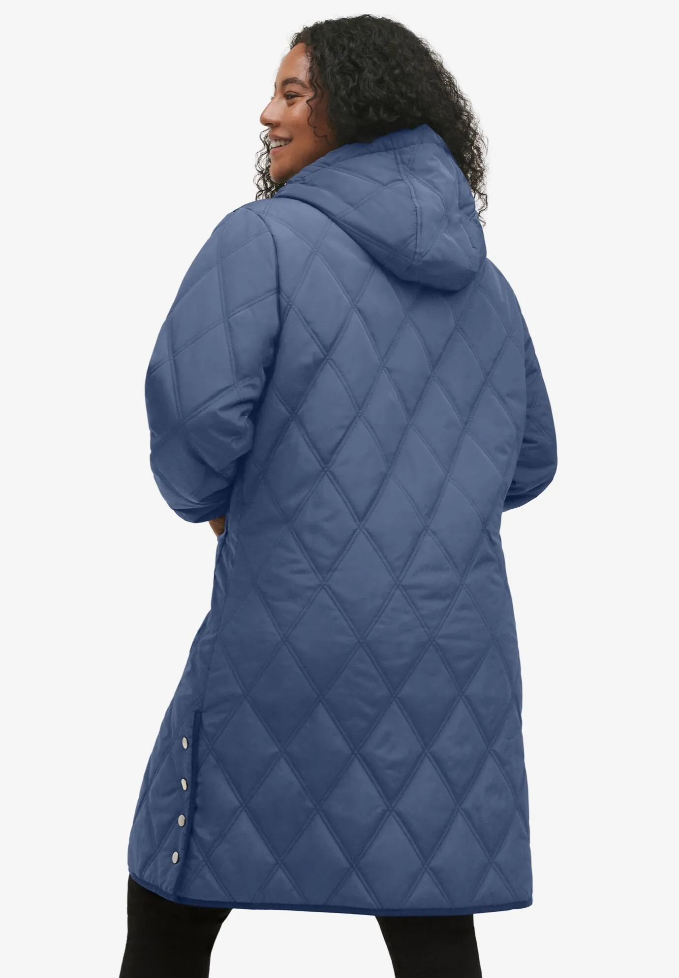 Long Quilted Hooded Jacket