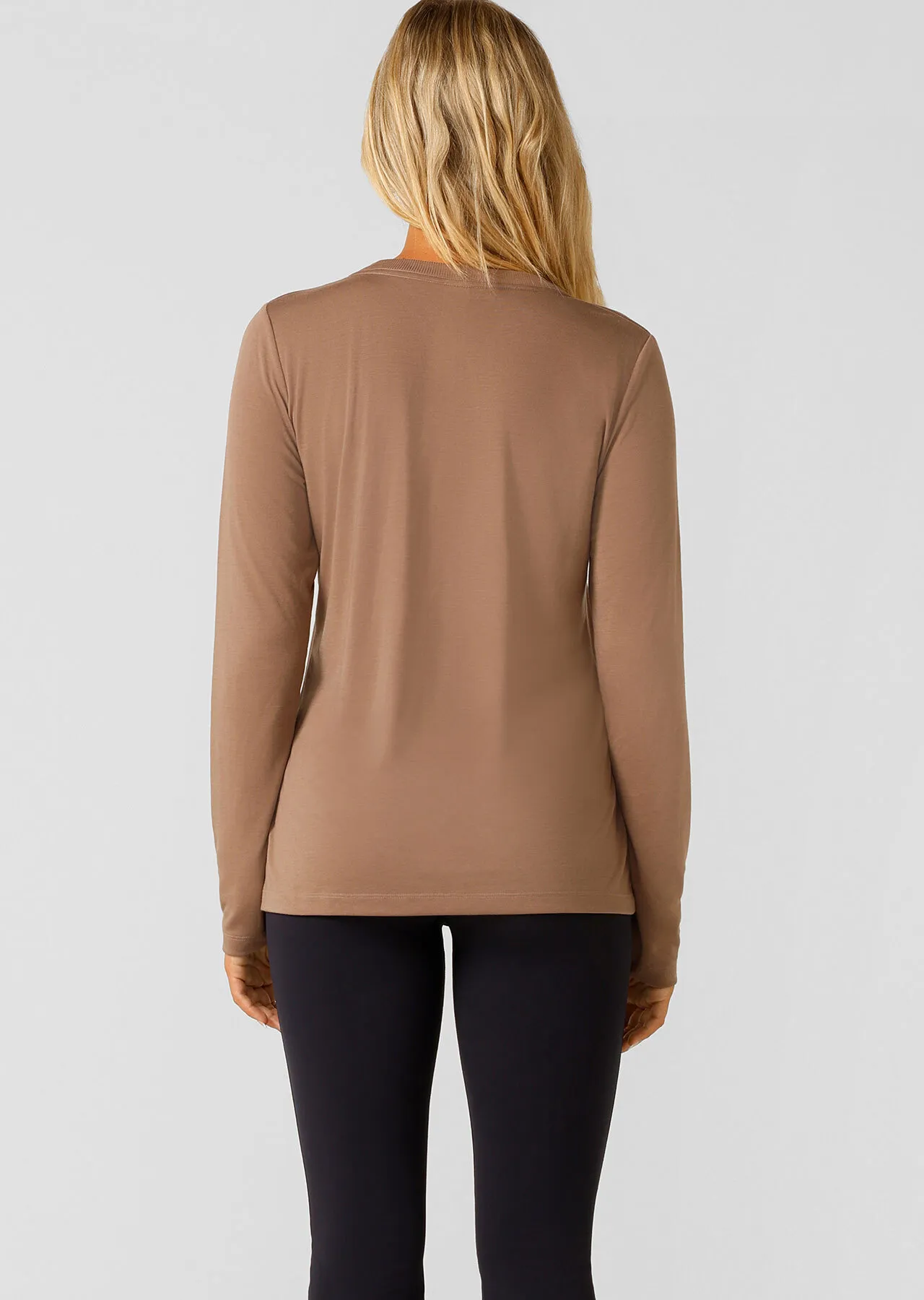 Lotus Long Sleeve Top | Brown | Jackets, Hoodies and Sweats | Lorna Jane New Zealand