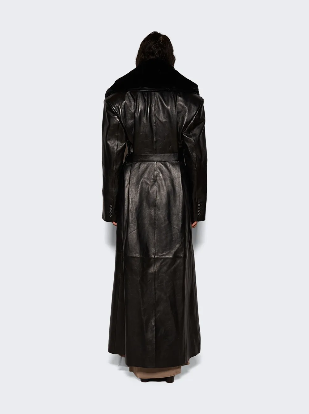 Magda Butrym   Long Belted Coat Black 