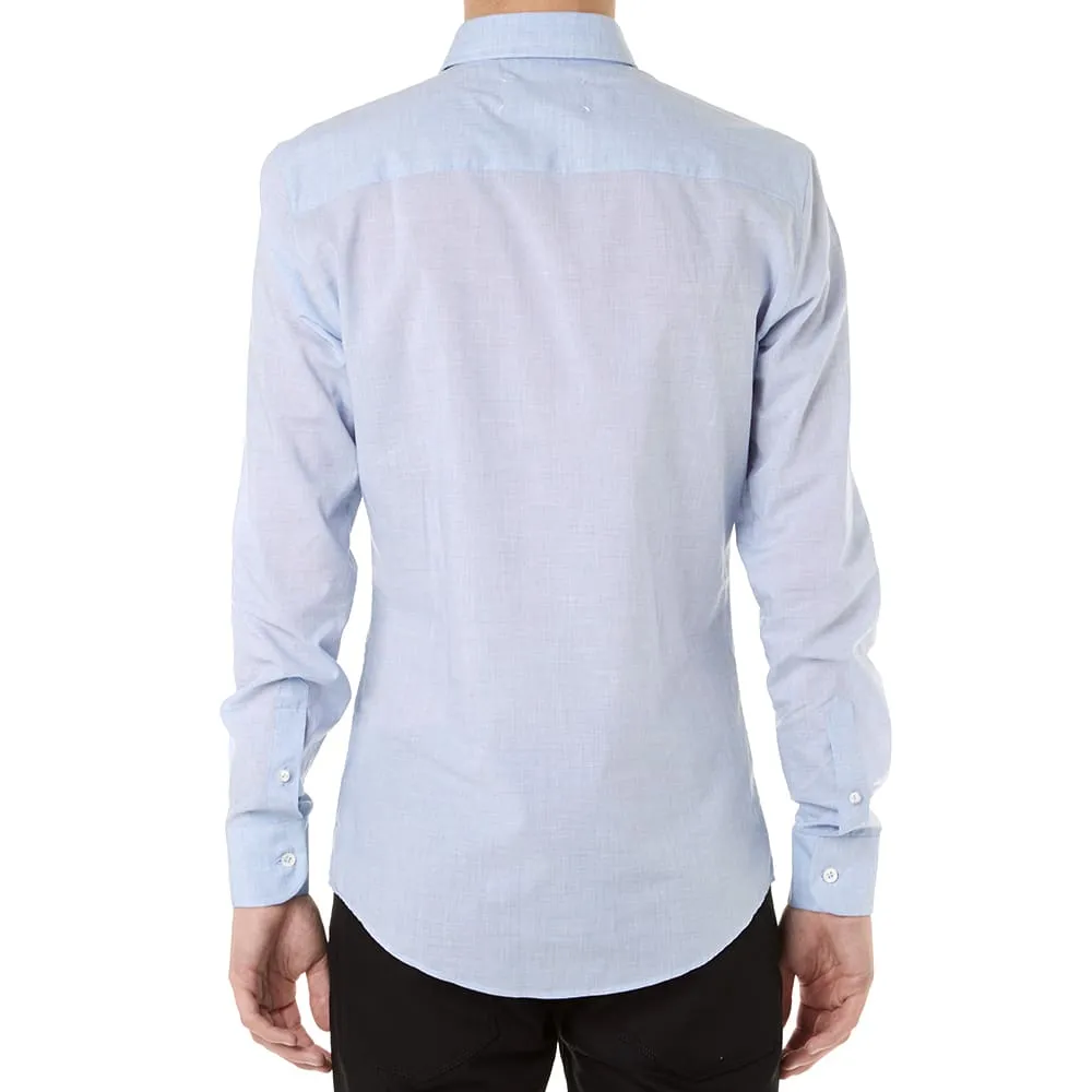 Maison Martin Margiela 14 Button Collar Micro Stripe ShirtLight Blue