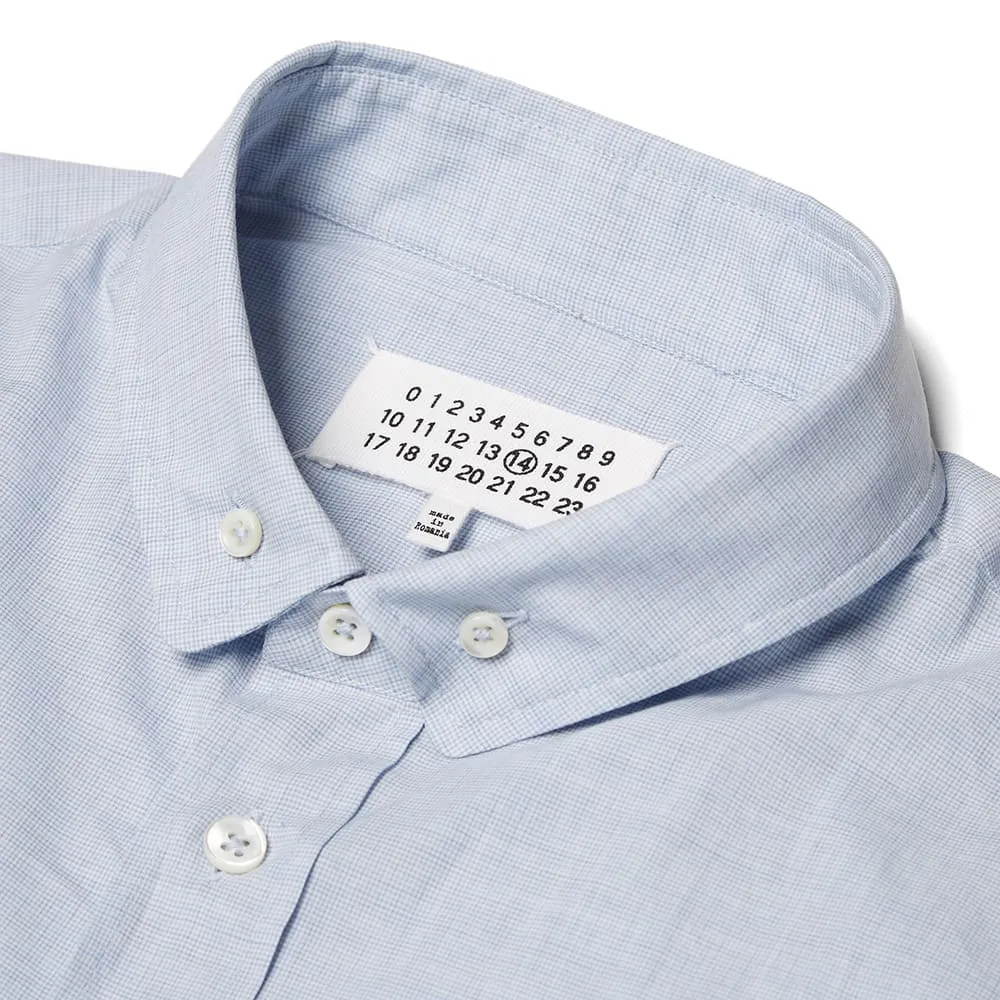 Maison Martin Margiela 14 Button Collar Micro Stripe ShirtLight Blue