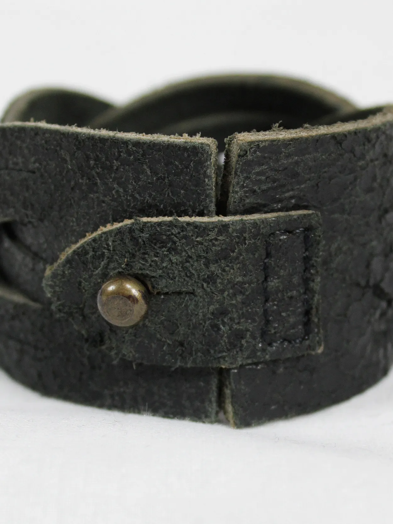 Maison Martin Margiela black braided leather bracelet — spring 2007