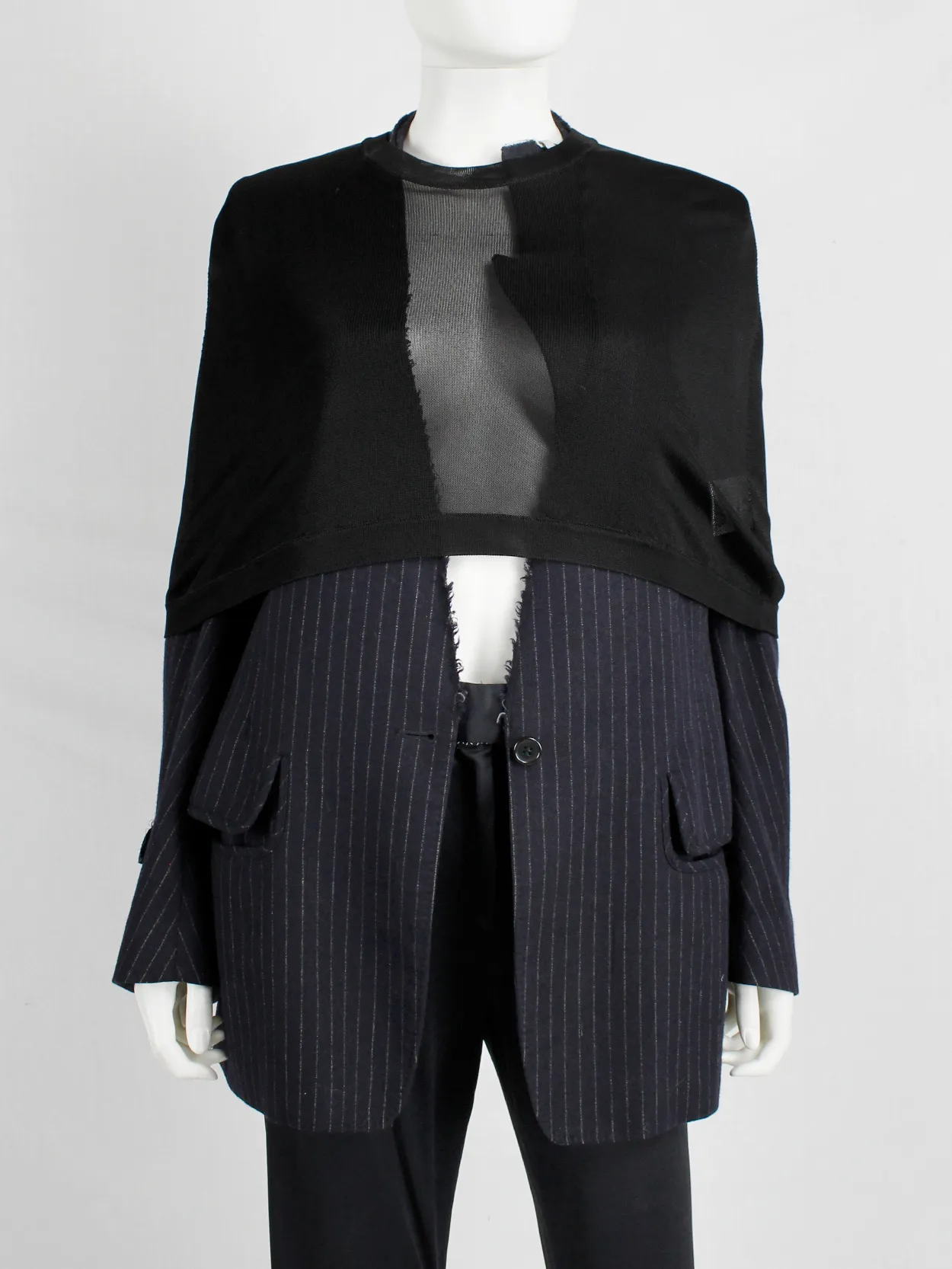 Maison Martin Margiela black mesh capelet — spring 2007