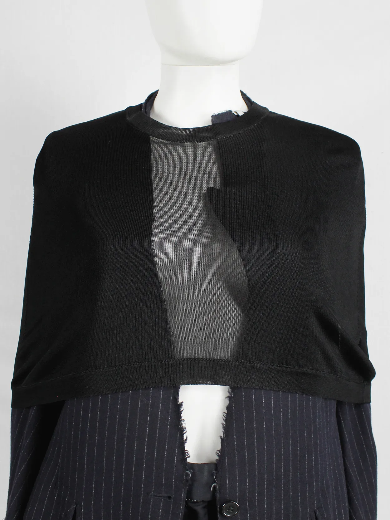 Maison Martin Margiela black mesh capelet — spring 2007