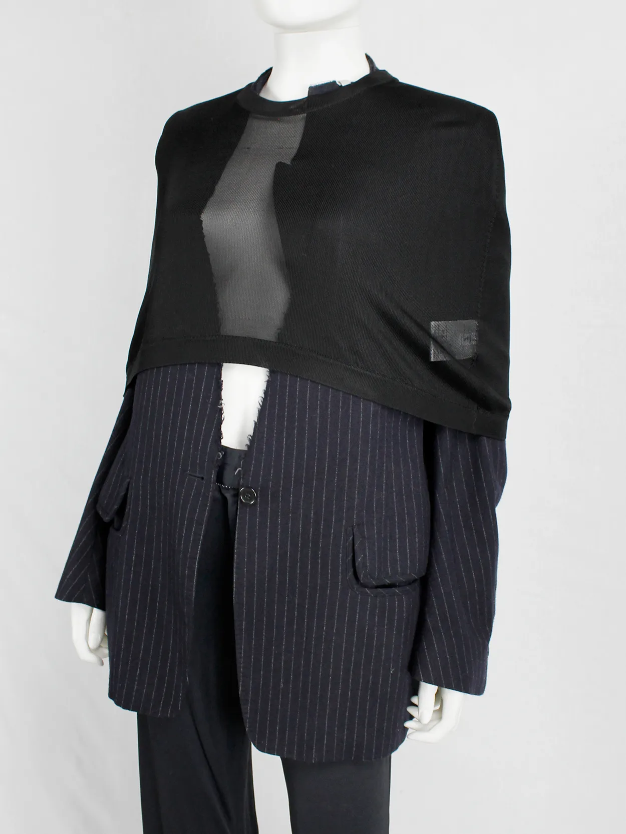 Maison Martin Margiela black mesh capelet — spring 2007