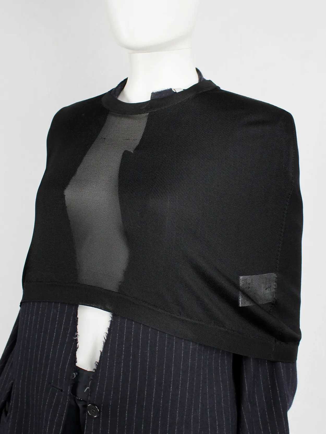 Maison Martin Margiela black mesh capelet — spring 2007