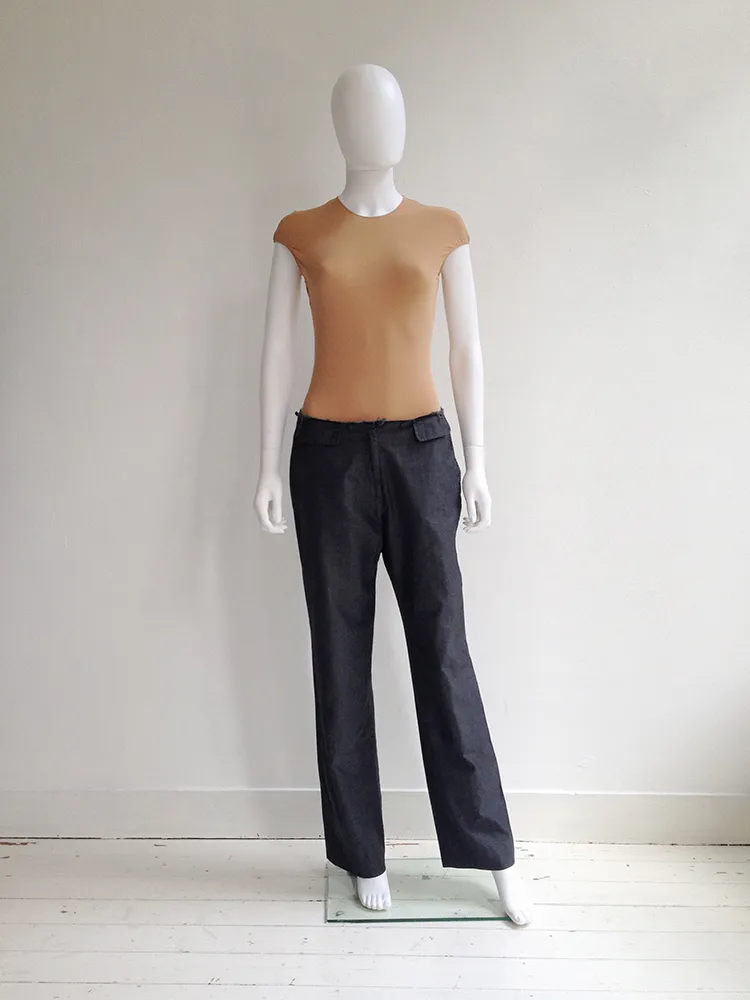 Maison Martin Margiela grey cut-off waist trousers