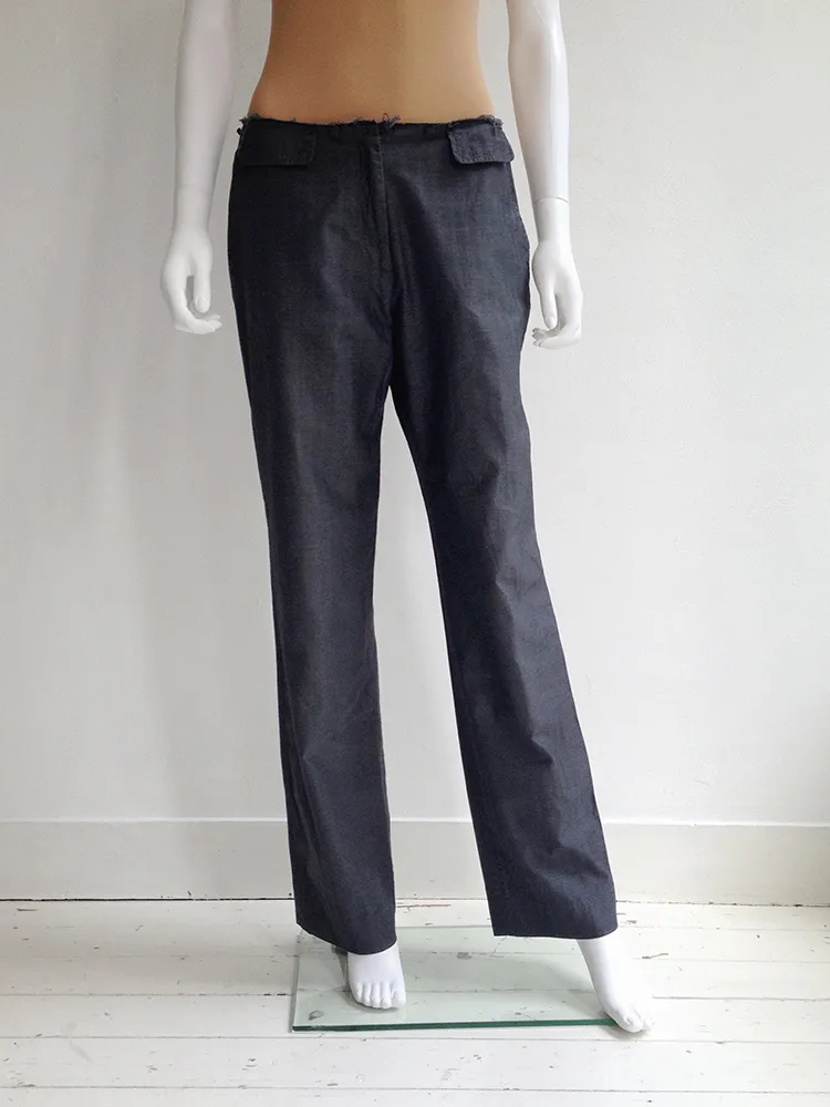 Maison Martin Margiela grey cut-off waist trousers