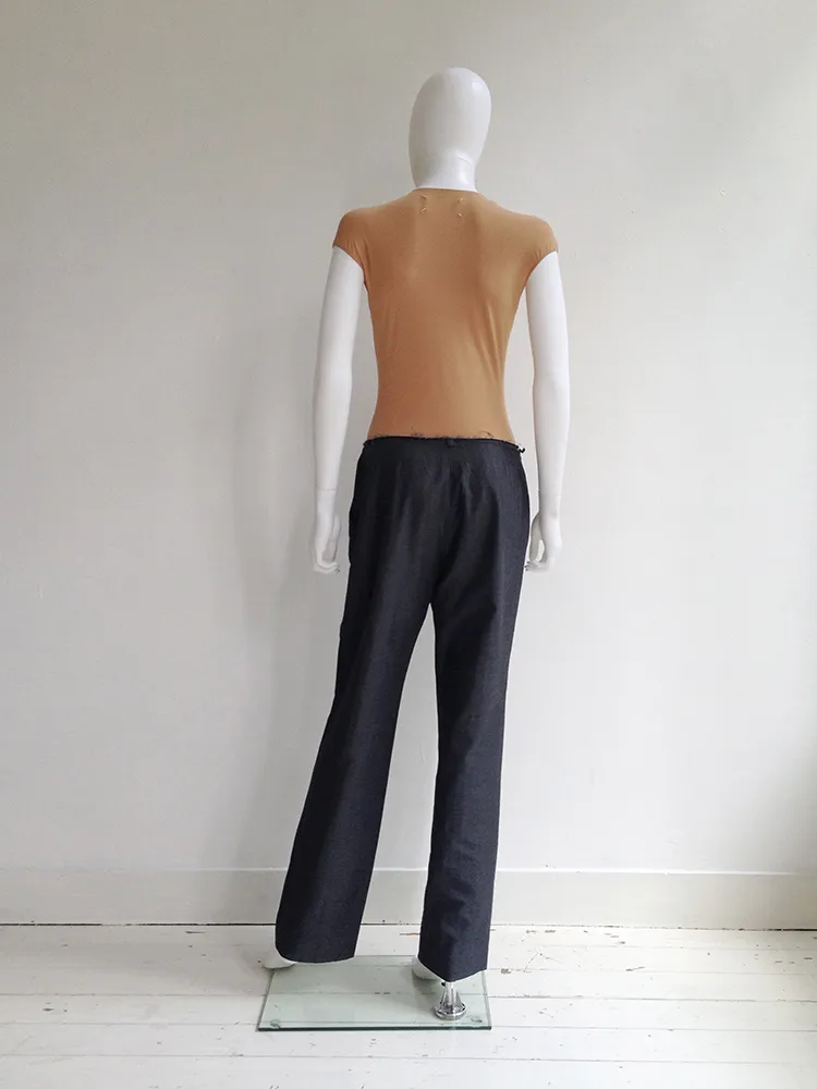 Maison Martin Margiela grey cut-off waist trousers