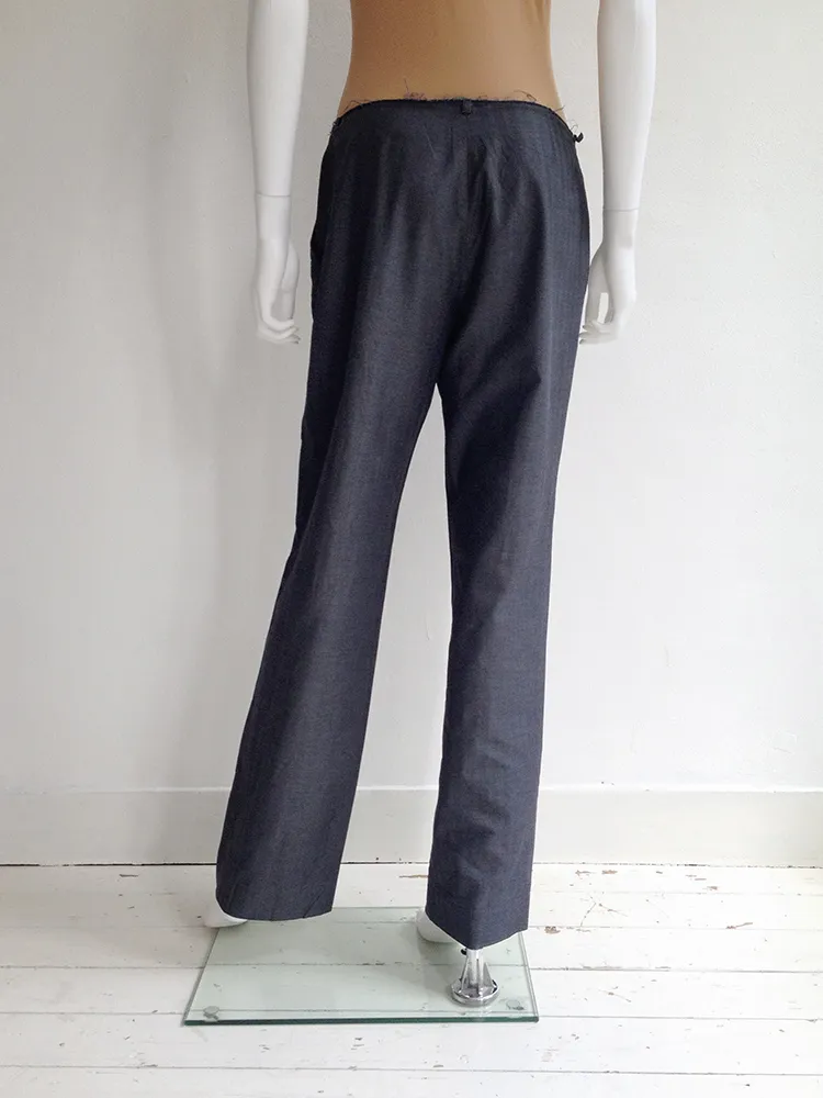 Maison Martin Margiela grey cut-off waist trousers