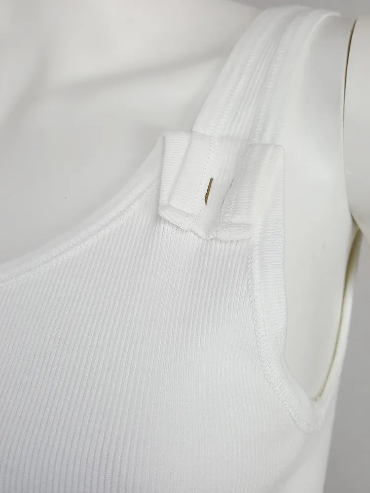 Maison Martin Margiela white stapled tanktop — spring 2007