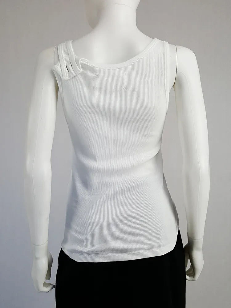 Maison Martin Margiela white stapled tanktop — spring 2007