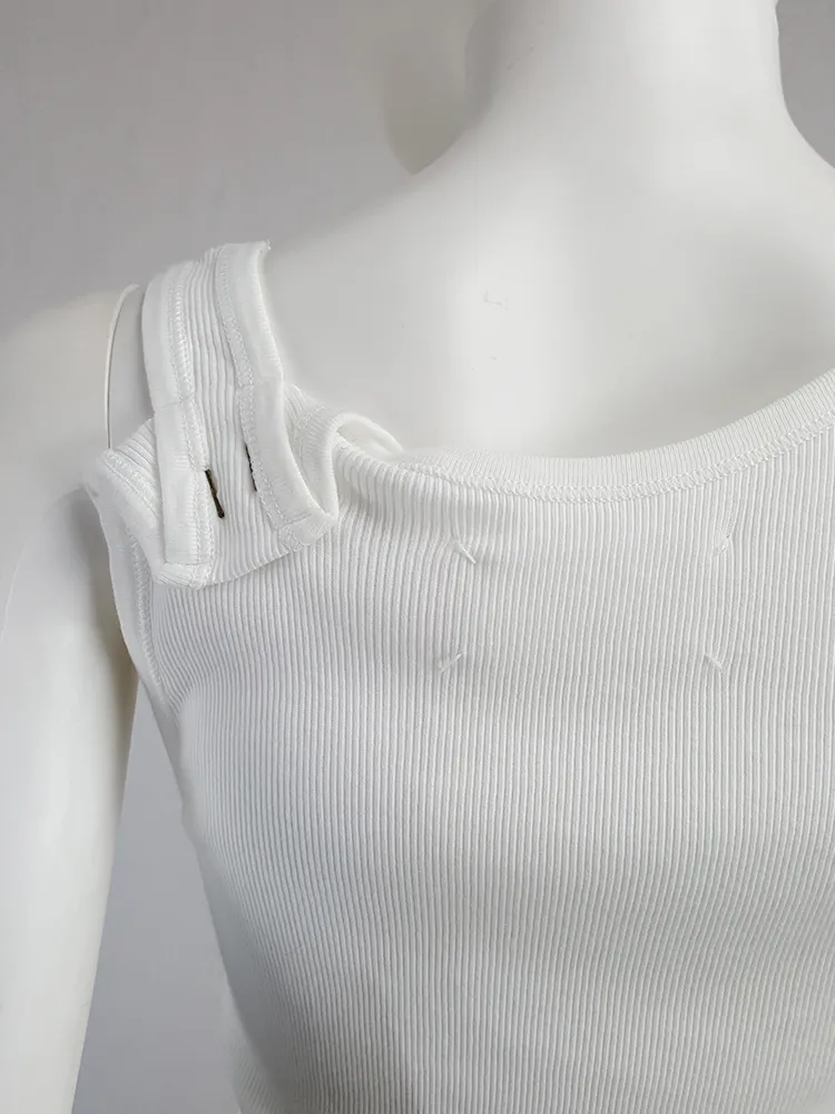 Maison Martin Margiela white stapled tanktop — spring 2007