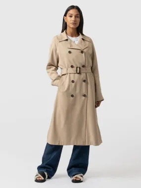 Marion Double Breasted Trench - Beige