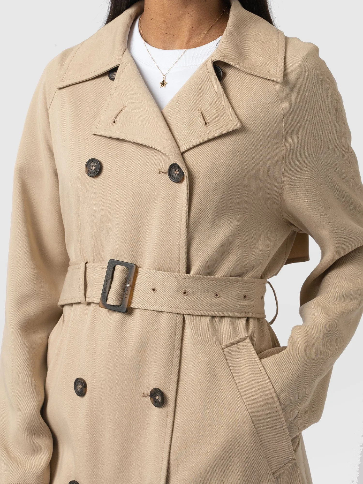 Marion Double Breasted Trench - Beige