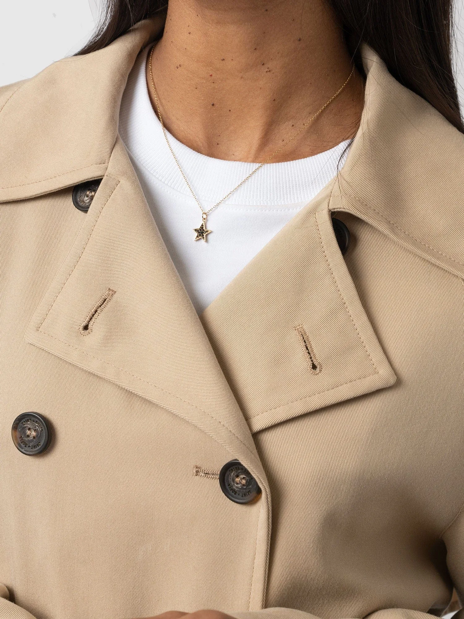 Marion Double Breasted Trench - Beige