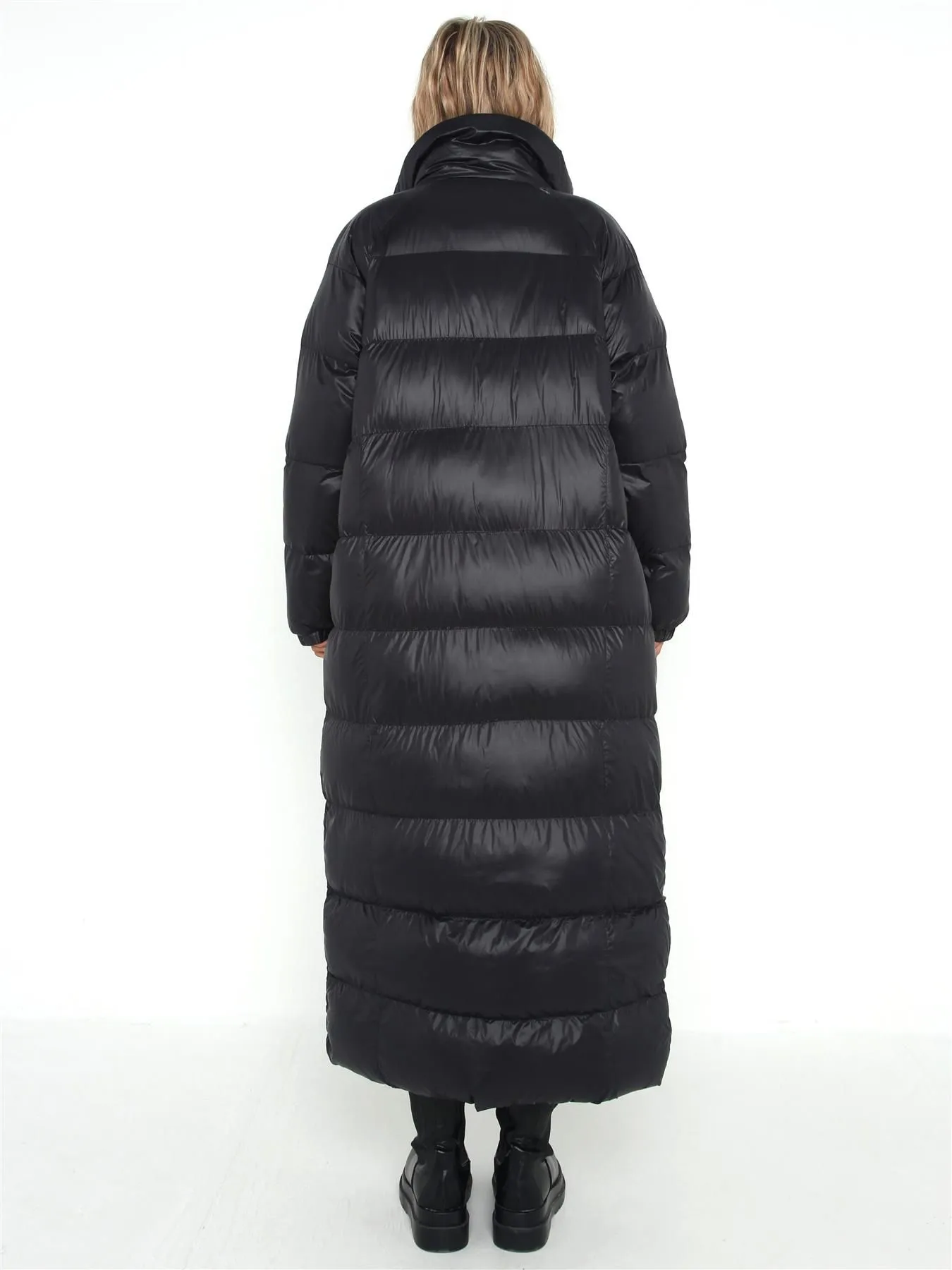 Maxi Coat, Paddded Winter Long Length jacket, Black, UK Sizes 8 to 16