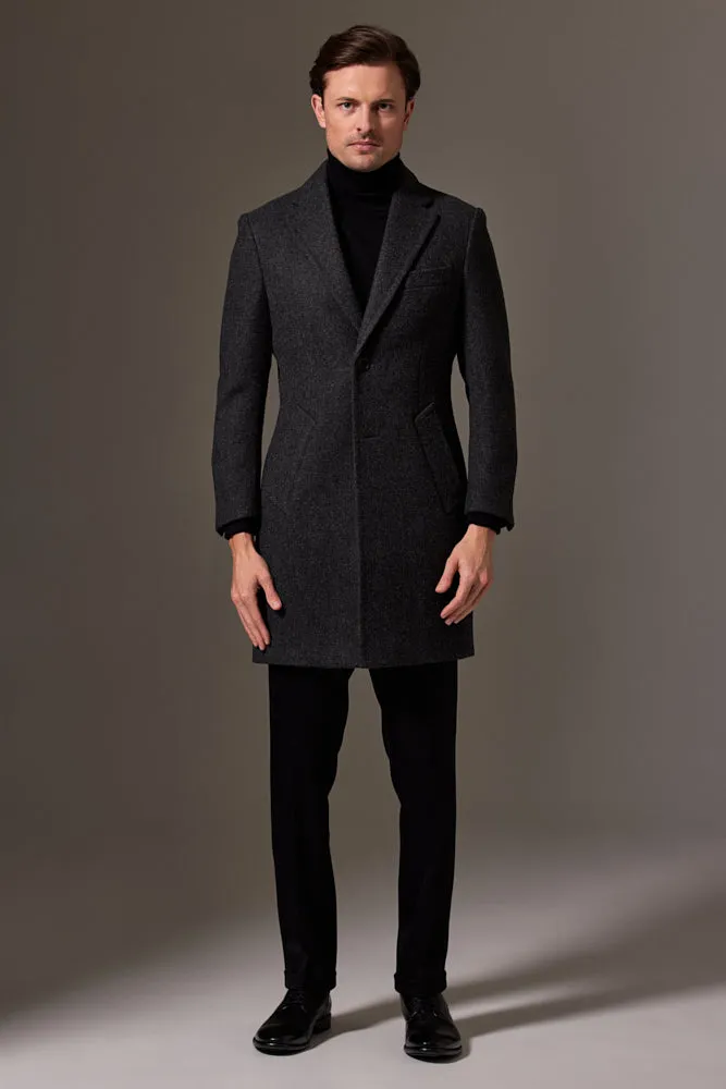 Maxwell Coat - Charcoal English Wool