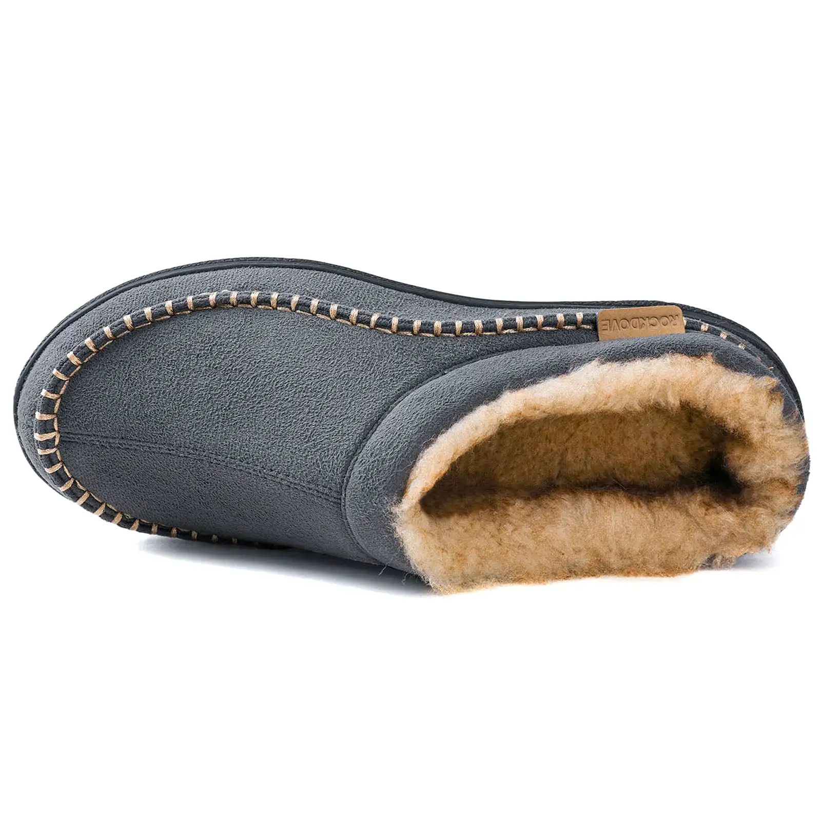 Men's Aiden Faux Wool Lined Microsuede Clog Slipper