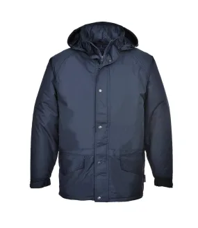 Mens arbroath fleece lined breathable winter padded jacket navy Portwest