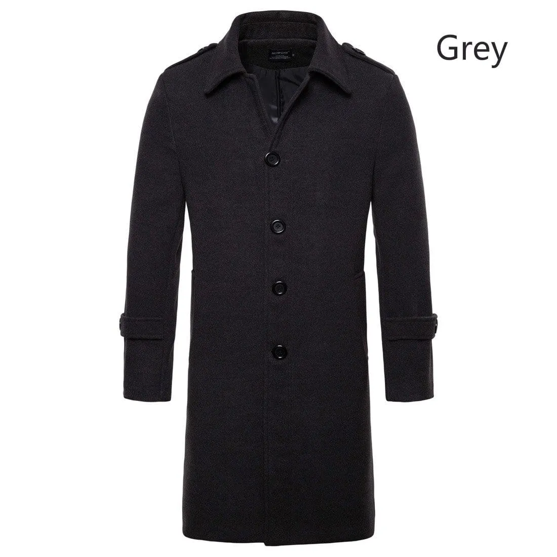 Men's Gothic Pure Color Single-breasted Long Coats