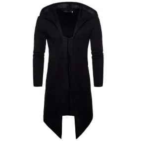 Men's Gothic V-neck Long Coats With Hood