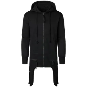 Men's Punk Irregular Splice Coat with Hood