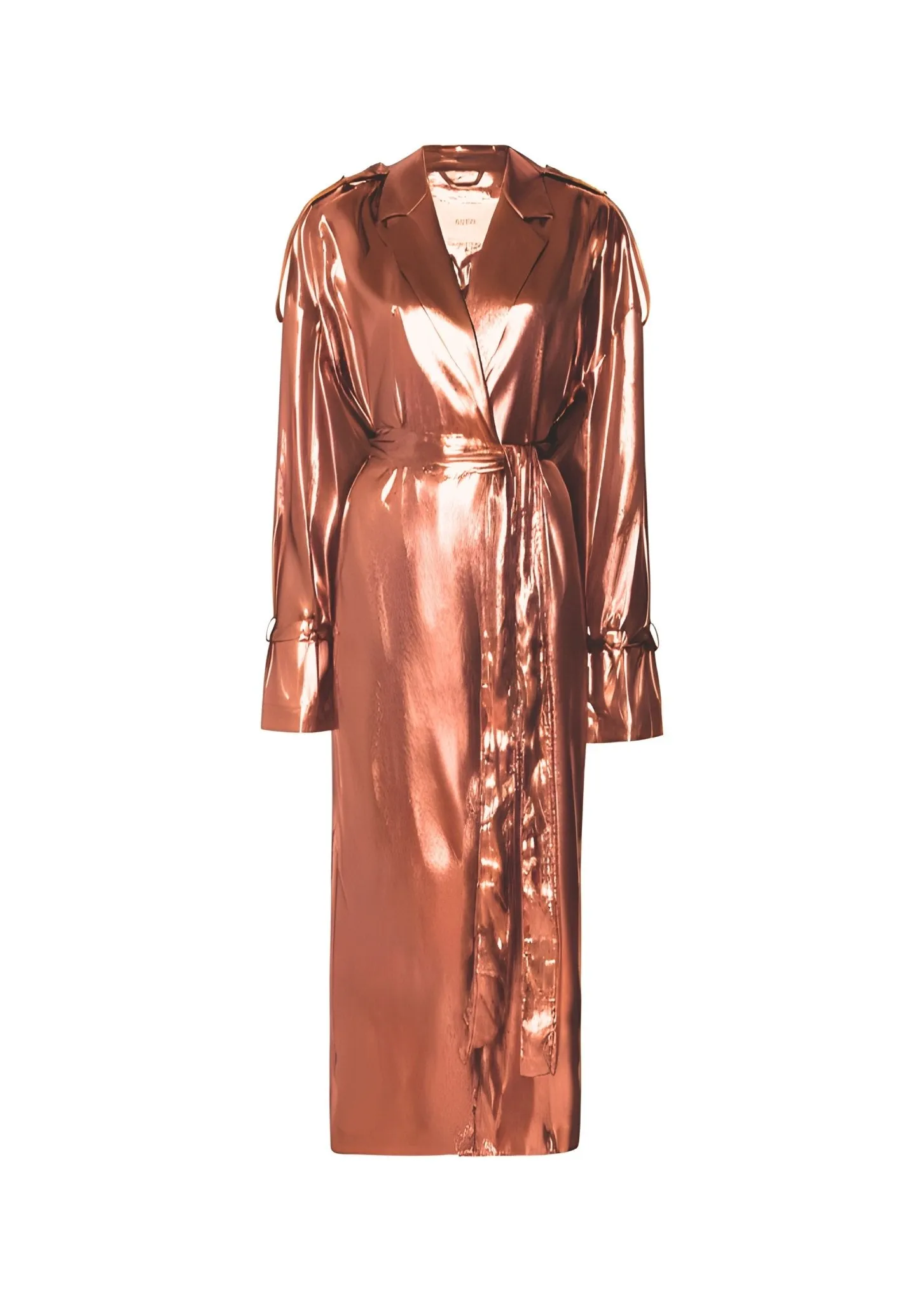 --Metallic Silk Double Breasted Trench-