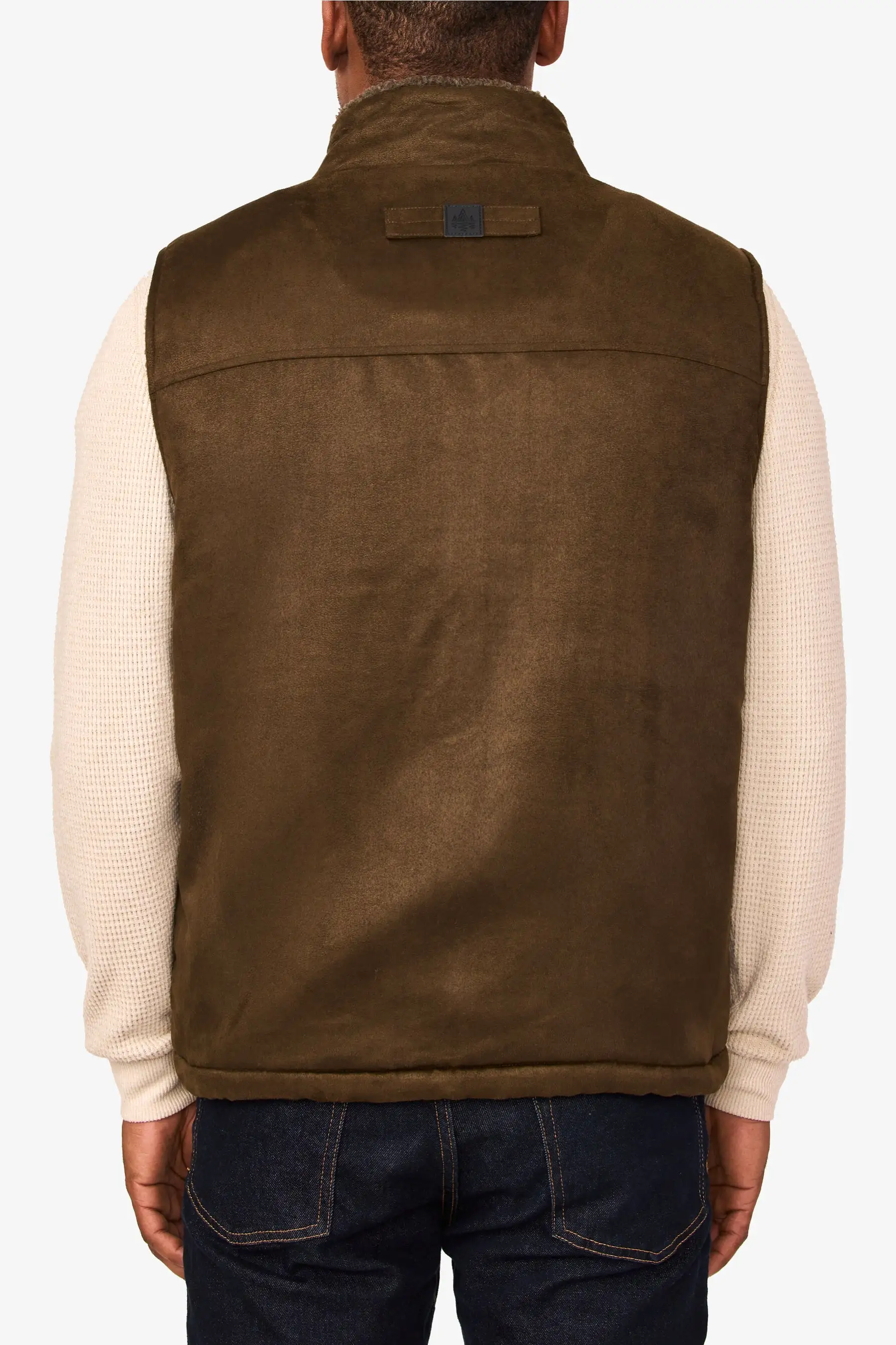 Micro Suede Snow Top Sherpa Vest