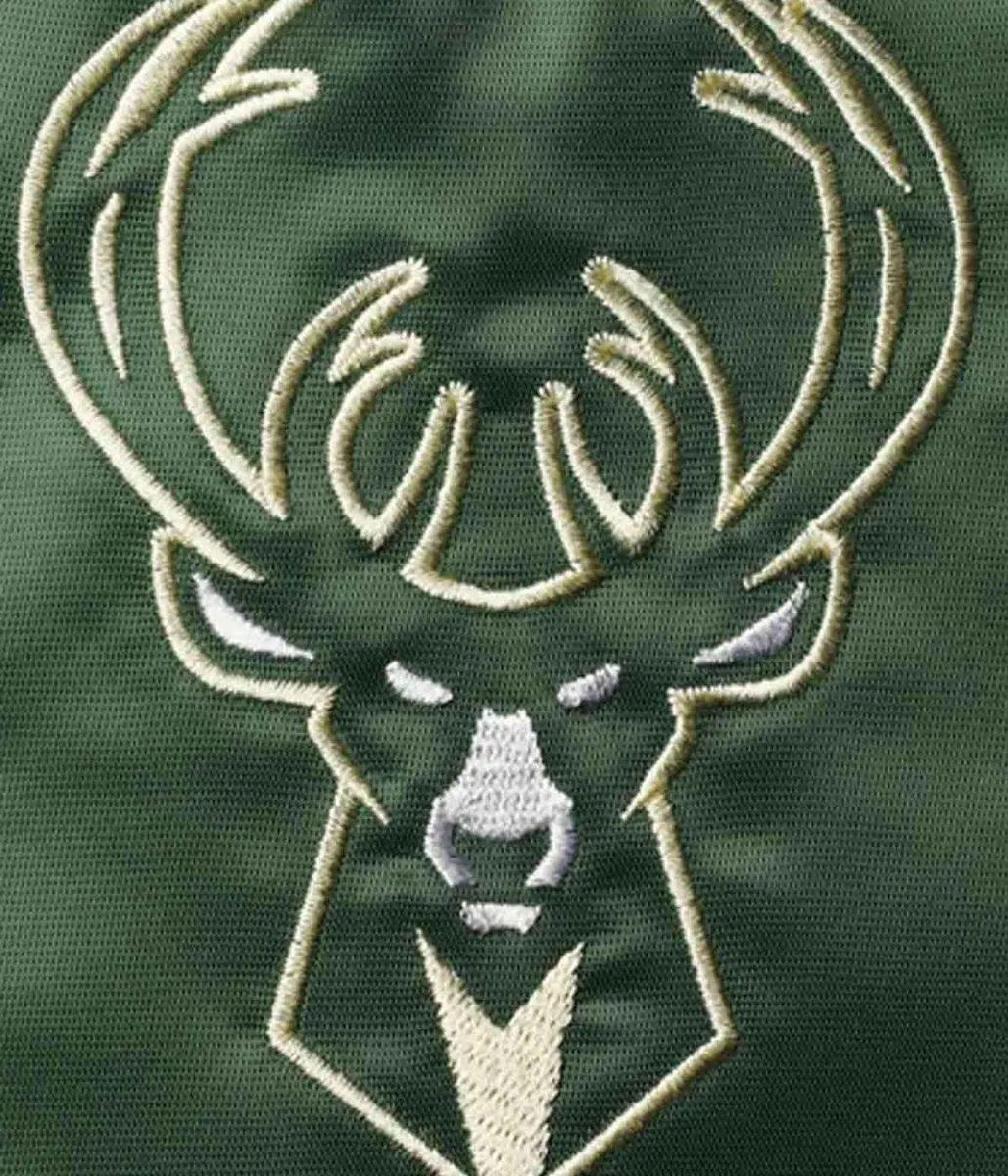 Milwaukee Bucks Leader 75th Anniversary Cream/Green Color Block Jacket