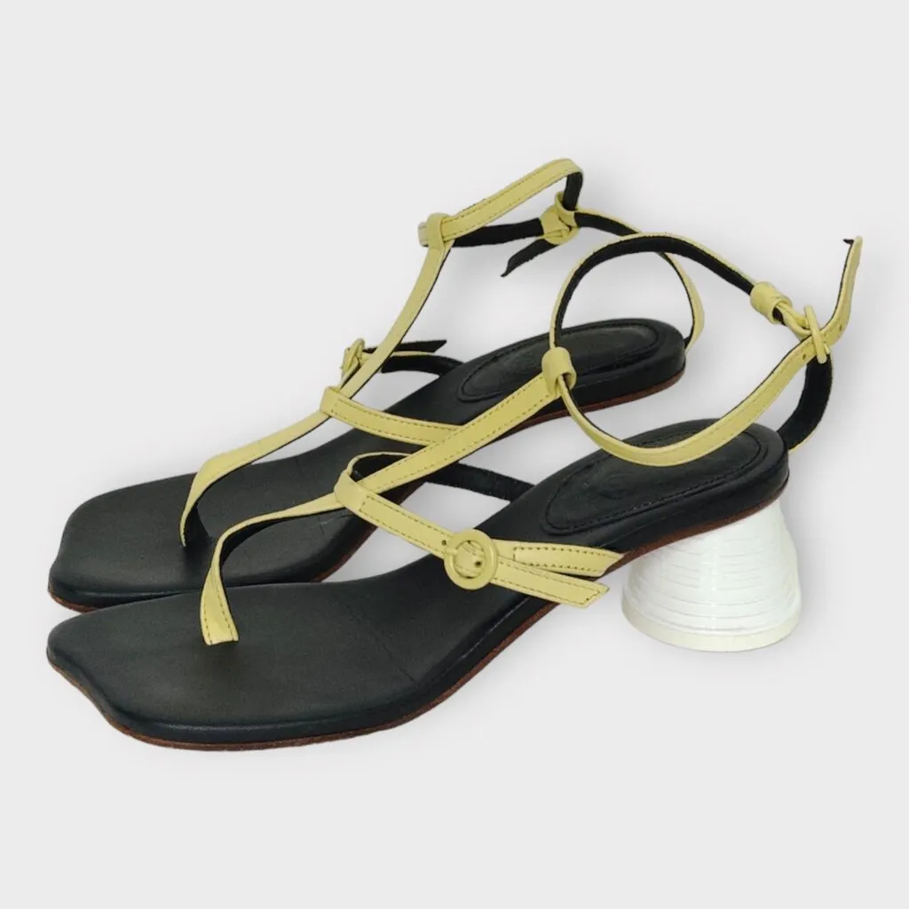 MM6 Maison Martin Margiela Yellow Strap Heeled Sandals