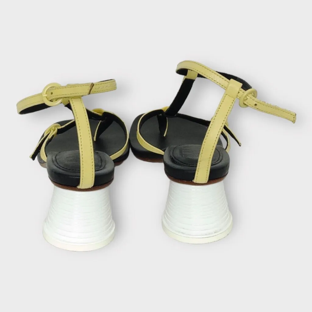 MM6 Maison Martin Margiela Yellow Strap Heeled Sandals