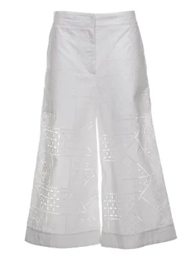 MSGM Embroidered Wide Leg Culottes