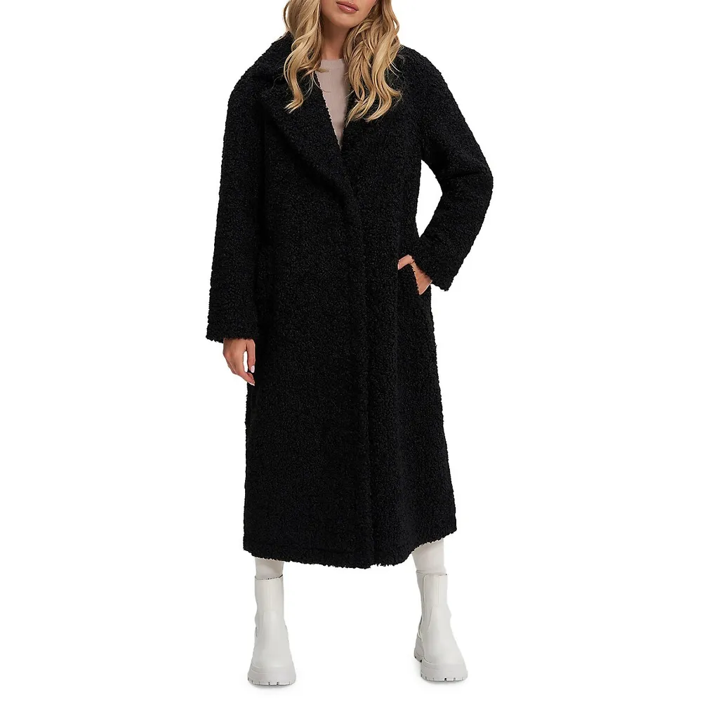 Noize Franny Maxi Faux Shearling Coat