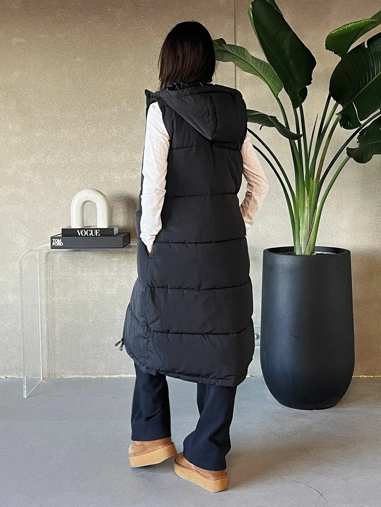 ONLY Alina Long Hooded Puffer Vest