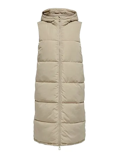 ONLY Alina Long Hooded Puffer Vest