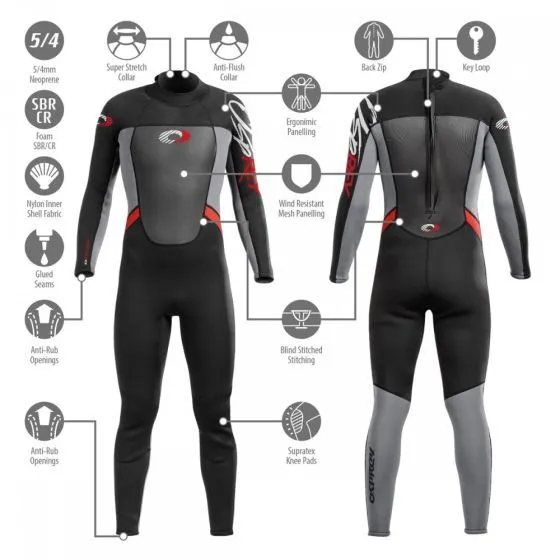 Osprey Origin 5mm Mens Winter Wetsuit 2021 - Red